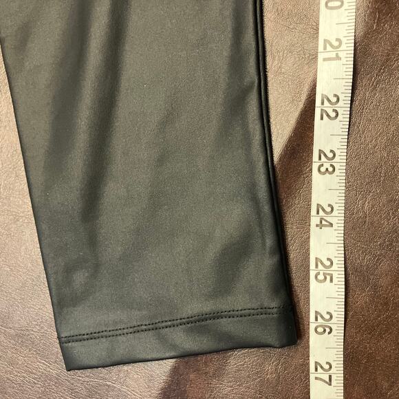 Topshop Maternity Faux Leather Leggings US 14 Black High Rise Stretch Pants - Picture 11 of 13